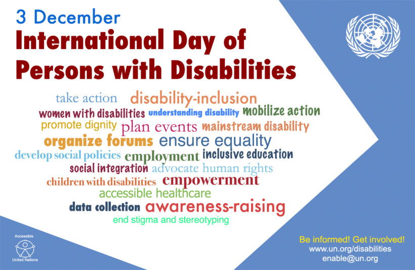 December 3, 2017: International Day of Persons with Disabilities