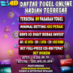NANA4D BANDAR TOGEL HADIAH TERBESAR 4D 10 JUTA BBFS 10 DIGIT BET 100 PERAK TERPERCAYA