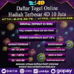 NANA4D BANDAR TOGEL TERPERCAYA MIN BET 100 PERAK HADIAH TERBESAR 4D 10 JUTA